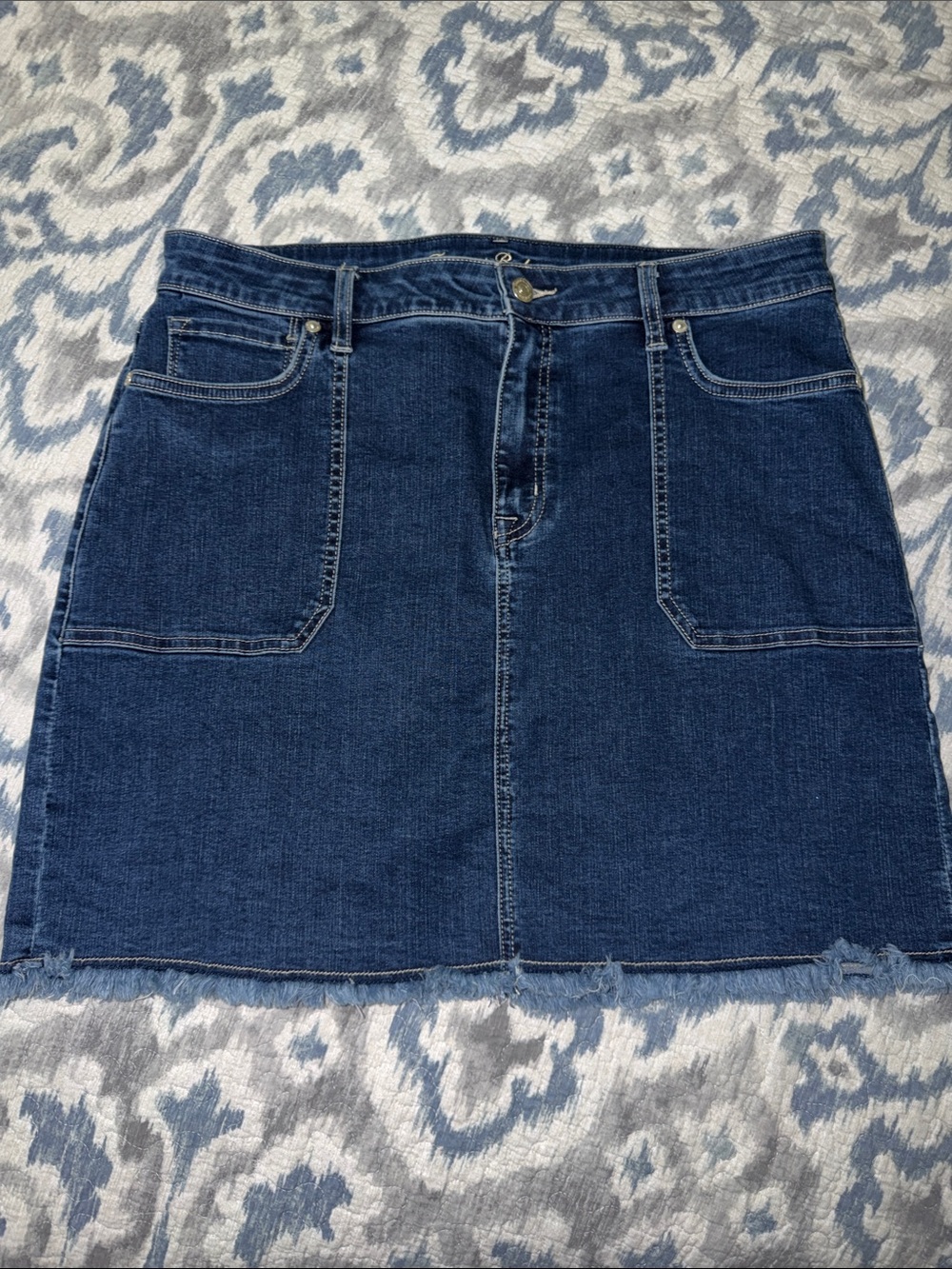 Tommy Bahama Indigo Palms  Denim Pocket Mini Skirt - Dark Blue